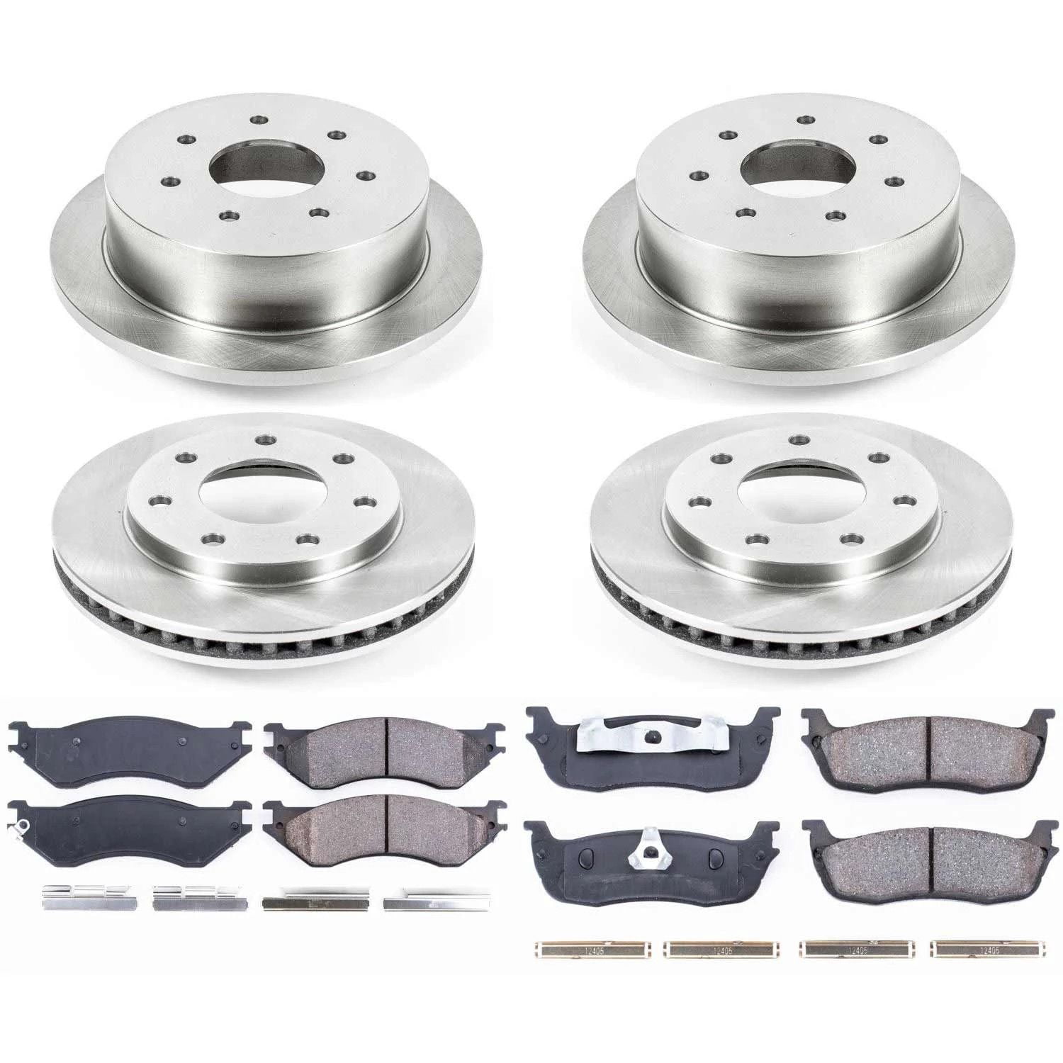 Power Stop Front and Rear Stock Replacement Brake Pad and Rotor Kit KOE4391