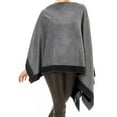thumbnail image 6 of ASTARIN Winter Women's Cotton Shawl Wrap Poncho Ruana Cape, Cardigan Sweater Open-Front for Spring Fall Winter,Gray&Black, 6 of 8