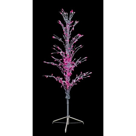 4' Pink LED Lighted Christmas Cascade Twig Tree Outdoor Decoration