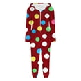 thumbnail image 6 of Perfectbot Womens Polka Dot Pajamas Jumpsuit - Hooded Zipper One-Piece Sleepwear with Pockets, 6 of 6