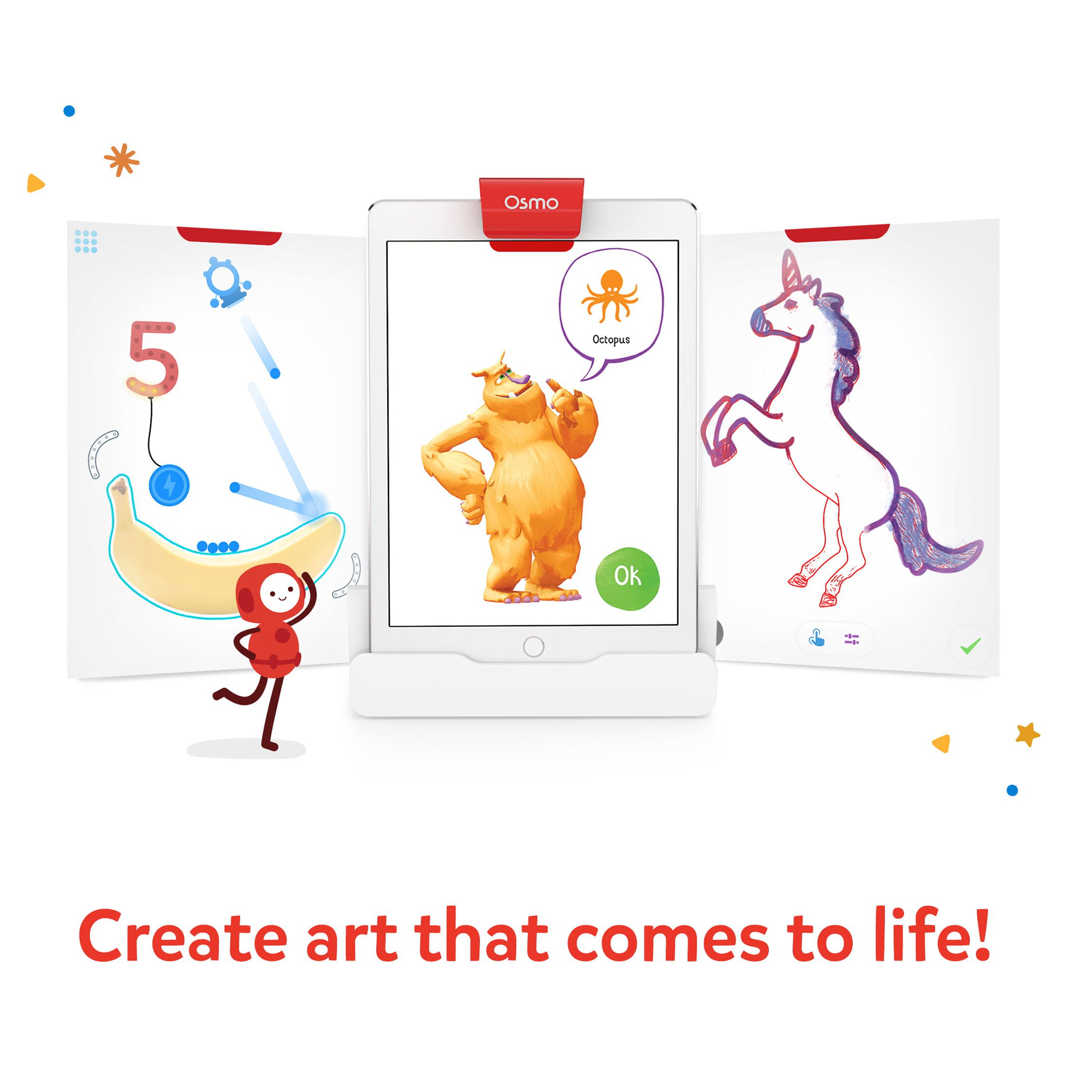 Osmo - Monster Starter Kit for iPad, Ages 5-10, 3 Educational Games, Learn Creative Drawing, Cartoon Drawing, Physics Toy, Erasable Drawing Board, Arts and Crafts, Art Sets, Kids Activities, STEM Toys - image 5 of 8