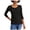 black, variant on Style & Co. Womens Puff Sleeve Basic T-Shirt, Black, Petite, PM