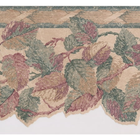 Red Green Brown Leaves Vintage Wallpaper Border Retro Design Roll 15 X 8 25 Canada - Vintage Wallpaper Border Designs Red Green Brown Leaves Vintage Wallpaper Border Retro Design Roll 15 X 8 25 Canada - Vintage Wallpaper Border Designs