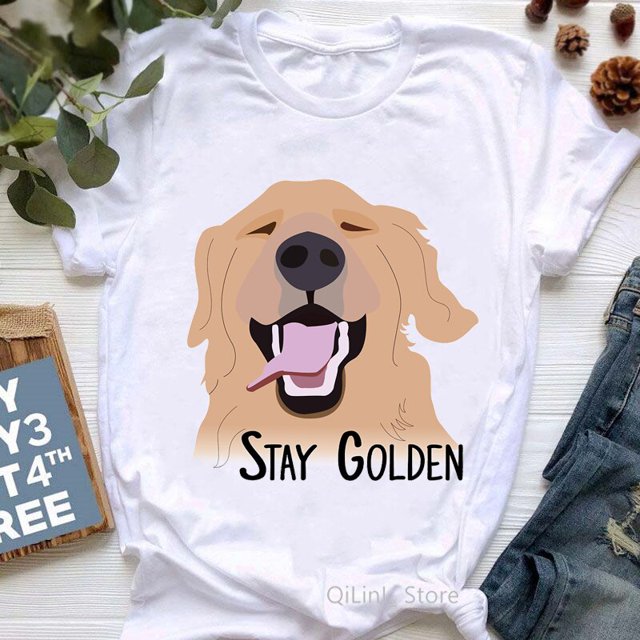 Just A Girl Who Loves Golden Retrievers Graphic Tees Women Pet Dog Mom/Lover Mothers Day Gift Funny Tshirt White T-Shirt SummerXXL Gao Jinjia LED