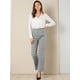 thumbnail image 3 of Pantalones a cuadros casuales para mujer, bolsillos, pierna recta, trabajo, oficina, pantalones gris S, 3 of 6