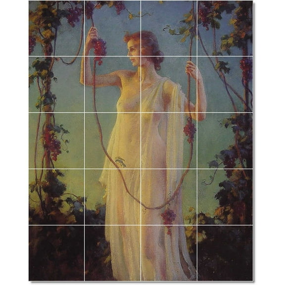 Ceramic Tile Mural-Charles Courtney Curran Women Painting 36. 17" w x 21.25" h using (20) 4.25 x 4.25 ceramic tiles