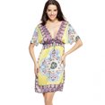thumbnail image 1 of Retro mujeres bohemio vestido Paisley Print V-cuello corto manga playa vestido de verano Anself Vestido, 1 of 7