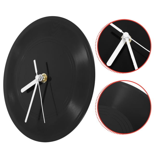 DECORNIJIA 1 Set Vinyl Records Clock Black Plastic Turntable Design For Home And Office Wall Decoration
