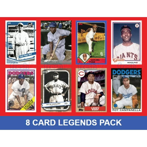 Negro League Legends 8 Card MLB Pack 2024 2023 Topps Bowman Paige Josh Gibson