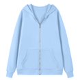 thumbnail image 5 of Resicozy Full Zip Hoodies for Women Oversized Long Sleeve Hooded Sweatshirts Trendy 2026 Casual Fashion Hoodie with Pockets Sky Blue 2XL, 5 of 7