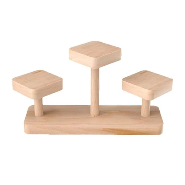 Estante de exhibición de madera para objetos coleccionables, estante de exhibición decorativo de escritorio B