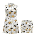 thumbnail image 4 of Garronmavis Women's 2 Piece Golf Dress Size XL Inner Shorts Tennis Dresses Quarter Zip Athletic Workout Dresses Athletic Outfits Womens Animal Golf Dress, Bee Floral, 4 of 7
