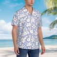 thumbnail image 3 of Susaid Rabbit And Floral Print Hawaiian Shirts for Men Women,Hawaiian Summer Short-Sleeve Casual Relaxed-Fit Button-Down,Large, 3 of 7