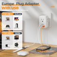 thumbnail image 3 of Adaptador de enchufe de viaje TESSAN de EE. UU. a Europa con 4 enchufes y 3 USB, 3 of 6