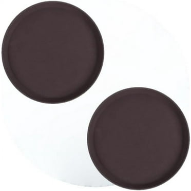 TrueCraftware- Set of 2 Round 11" Non-Slip Serving Trays Brown- Restaurant Serving Tray Rubber Lined Serving Tray Serving Coffee Appetizer Breakfast Perfect for Kitchen Café Hotel and Restaurants