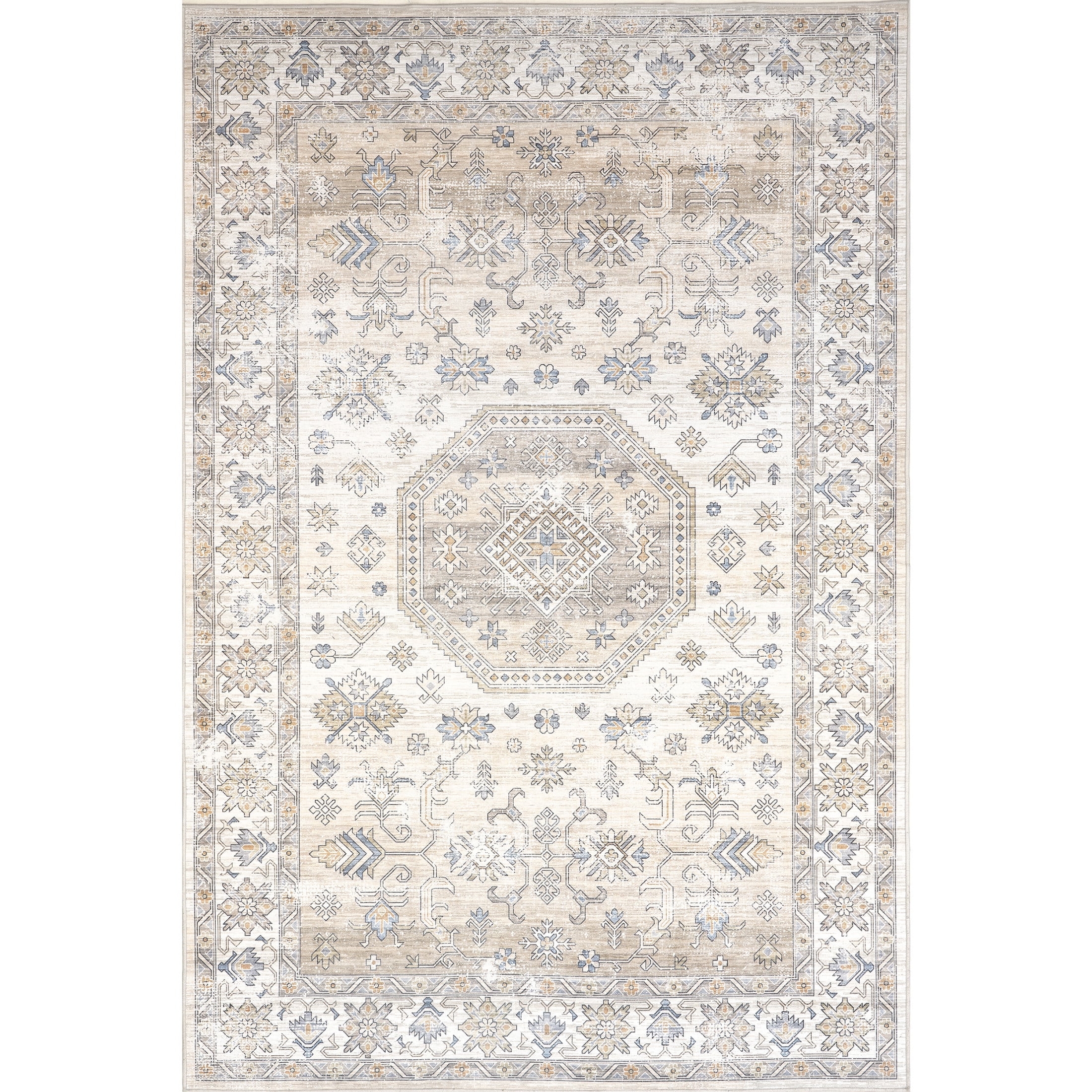 nuLOOM Darby Persian SplashGuard Machine Washable Area Rug, 2' 6" x 8', Runner, Darby Beige