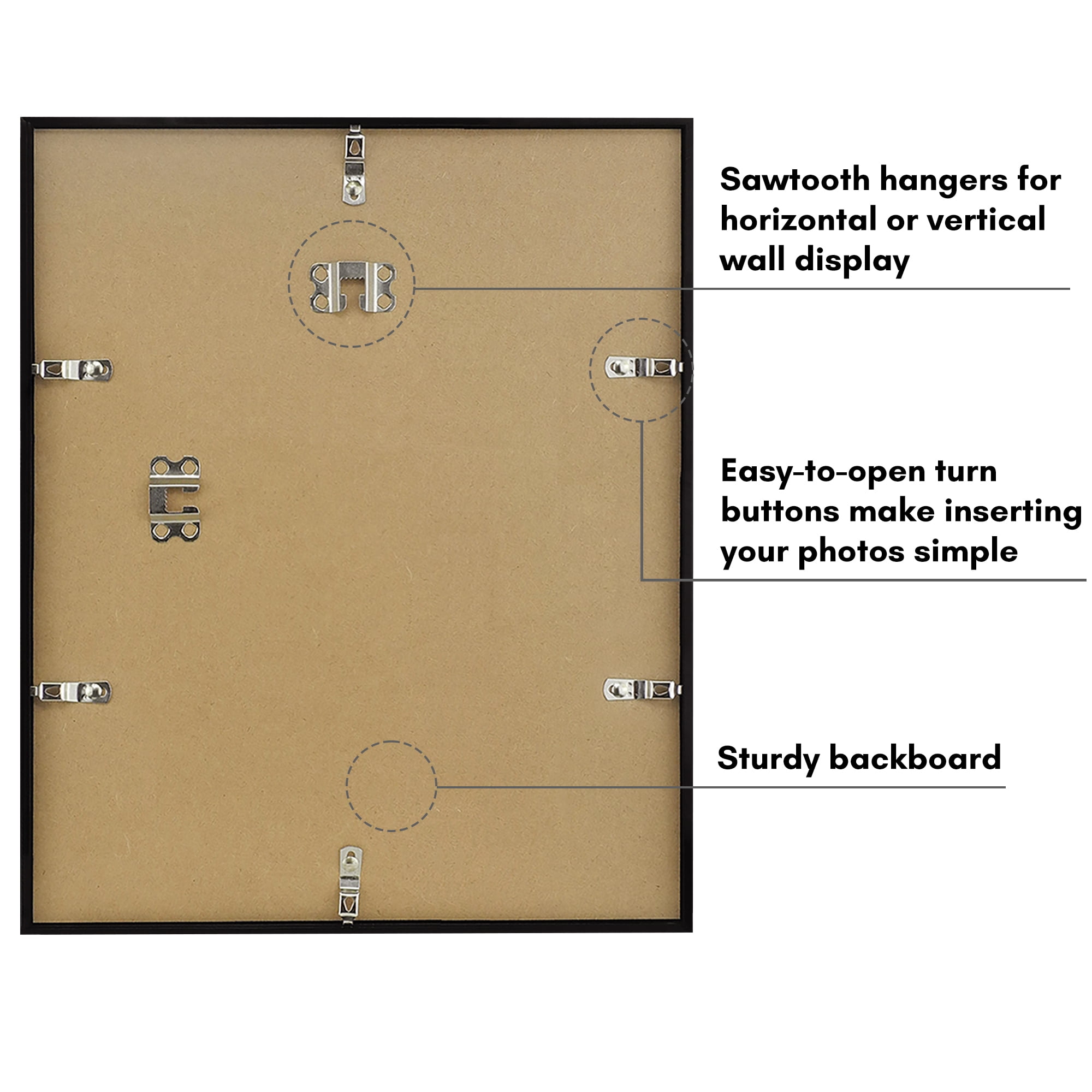 Americanflat 12x14 Picture Frame with Polished Plexiglass Streamline Collection Thin Border Wall - Black
