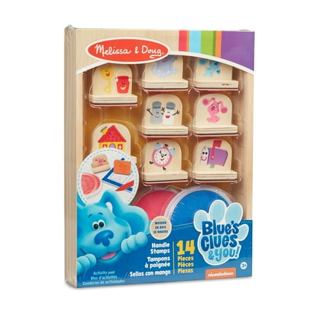 UPC: 0000772330152 | Melissa & Doug Blue s Clues & You! Wooden Handle Stamps and Activity Pad (15 Pieces)