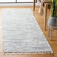 thumbnail image 3 of SAFAVIEH Montauk Rosalind Striped Braided Cotton Runner Rug, Silver, 2'3" x 9', 3 of 10