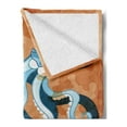thumbnail image 2 of Octopus Soft Flannel Fleece Throw Blanket, Giant Cephalopod Legs Exotic Oceanic Animals Beast Wild Life Image Print, Cozy Plush for Indoor and Outdoor Use, 60" x 80", Orange Blue, by Ambesonne, 2 of 5