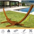 13 FT Outdoor Arc Wood Hammock Stand, 2 Person Russian Pine Hardwood