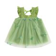thumbnail image 2 of Gupgi Robe d'Été en Tulle Papillon pour Bébés Filles 9 12 18 24 Mois Manches Volantées Col Tutu Robes, 2 of 9