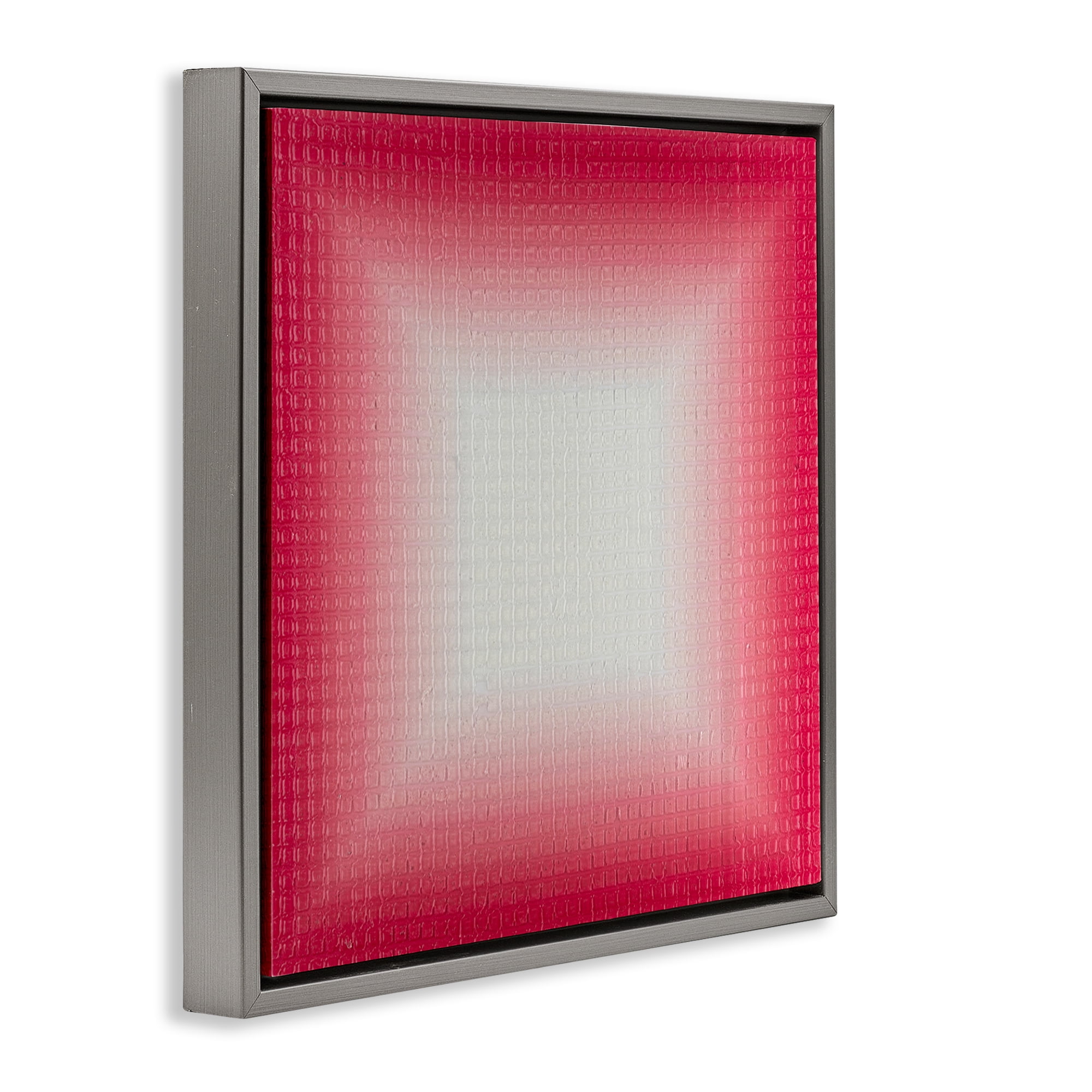 Stupell Industries Red Ombre Fade Abstract Painting Gray Floater Framed Canvas Art Print Wall Art, 25 x 25