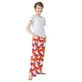 thumbnail image 4 of FORMRS Kids Pajama Pants with Pockets Size 9-10Y Boys Lounge Sleep Bottoms, Orange Cartoon Ghost Pattern, 4 of 8