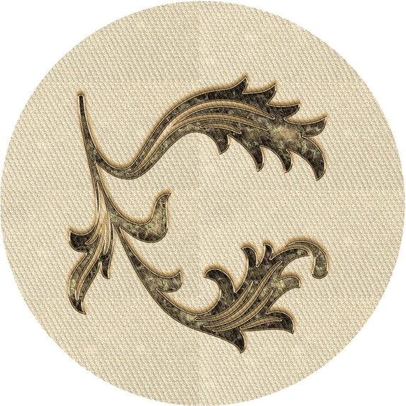 Ahgly Company Machine Washable Indoor Round Transitional Peru Brown Area Rugs, 3' Round