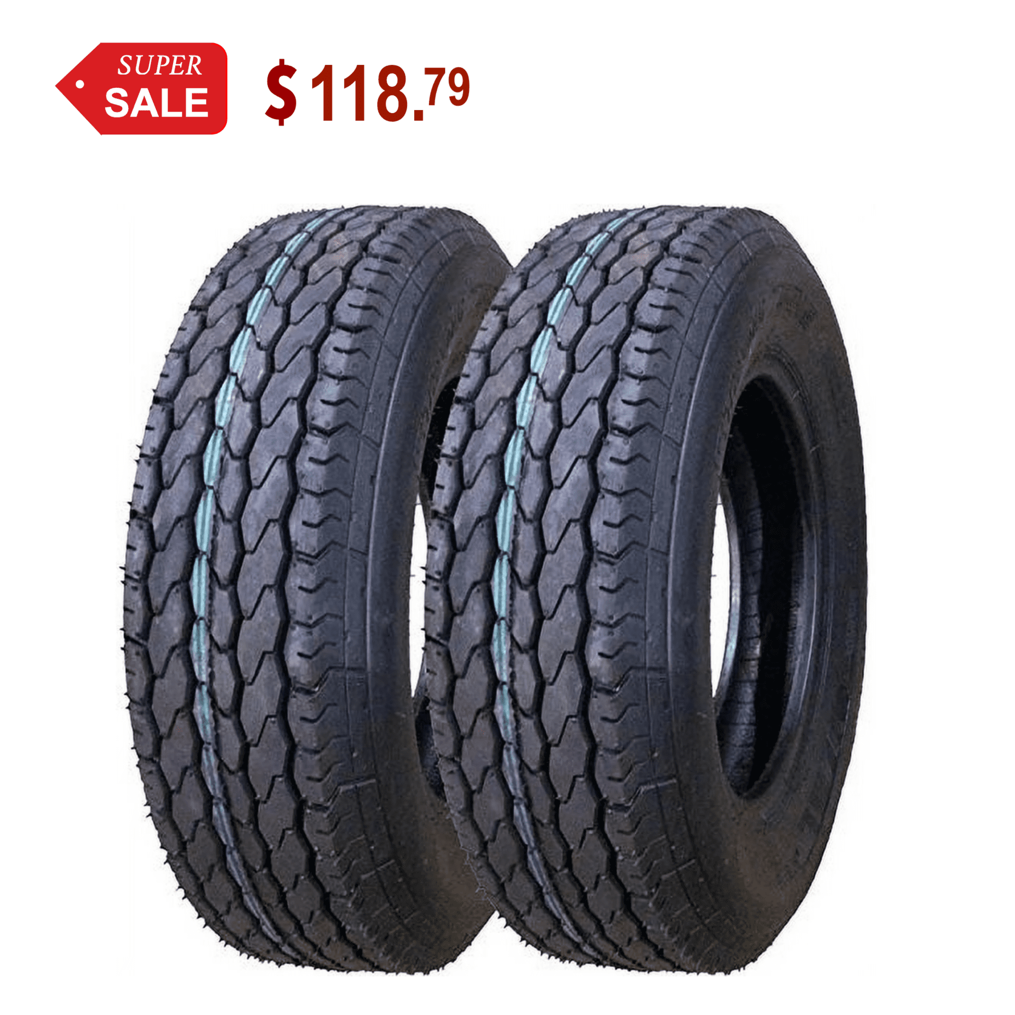 Free Country Trailer Tire Wheel Assembly ST205/75D15 6-Ply C 101L 5 Lug On 4 5 Pcd Silver Mod Rim Set 2