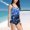 Blue, variant on OIUUAK Women Plus Size Tankini Swimsuits Two Piece Cutout Tummy Bathing Suits with Shorts, Swim Parka Women, Flower Swimsuits For Women, Red 3 Piece Swimsuits For Women