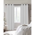 thumbnail image 3 of White Blackout Curtains 84 Inches Long for Bedroom, Modern Minimalist Pure Soild Color Thermal Insulated Room Darkening Black Out Window Curtain Panels Grommet Drapes for Living Room, 3 of 8