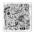 thumbnail image 1 of Doodle Bandana, Rock Jazz Blues Dancing, Unisex Head and Neck Tie, by Ambesonne, 1 of 2