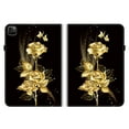 thumbnail image 2 of Dteck Flower Pattern Case for iPad Pro 11 inch 2024,PU Leather Card Slots Case Shockproof Stand Full Body Protection Cover for iPad Pro 11-in. (M4) 2024,Gold Flower, 2 of 5