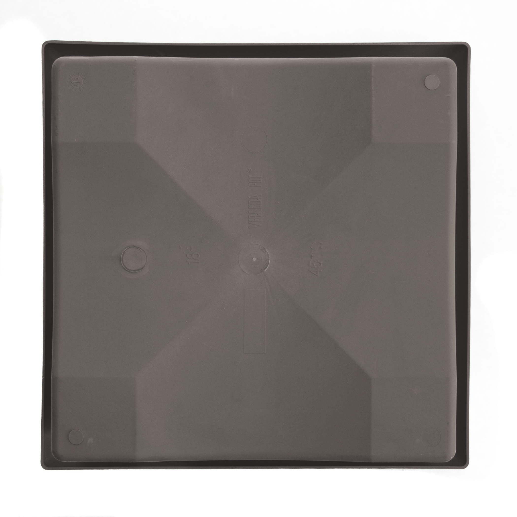 Bloem Veranda 14" Square Box Plastic Planter - UV-Resistant, Indoor/Outdoor, Peppercorn