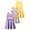 Purple Colorful Yellow, variant on 3-Pack Toddler Girls Sleeveless Crewneck A-line Tiered Summer Sundress, Colorful Rainbow Print Casual Dress for Kids 4-5 Years