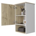 thumbnail image 4 of Medicine Single Door Cabinet 28" H One Shelf Two Interior Shelves Light Oak / White, 4 of 10