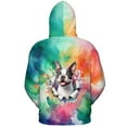 thumbnail image 2 of Funny Watercolor Adorable Boston Terrier Peeking Through Torn Paper Effect All Over Print 3D Hoodie Unisex Merch Hoodies Gentleman Dog Lover Gifts - 00026, 2 of 6