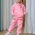 thumbnail image 6 of Tiweut Outfits for Girls 2 Piece Winter Lined Long Sleeve Hoodie and Joggers Comfy Clothes,12-13 Y, 6 of 7