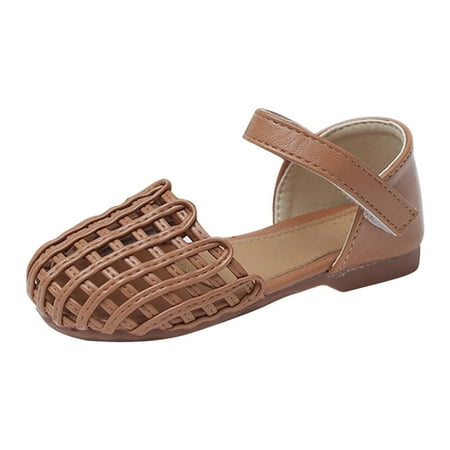 

Celiean Girls Sandals Grils Dress Shoes Beach Vacation Daily Open Toe Glitter For Little/Big Kids Toddler Khaki 12-18M