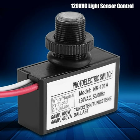 

ANGGREK Photoelectric Sensor Switch Zaqw 120VAC Light Sensor Control Automatic On/Off Photoelectric Switch for Lighting Fixtures