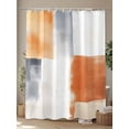 thumbnail image 4 of Ombre Orange White Gray Oil Painting Shower Curtain, Abstract Art Waterproof Shower Curtain Set with 12 Hooks Lightweight Washable Fabric Shower Curtains for Bathroom 72x72 Inches, 4 of 6