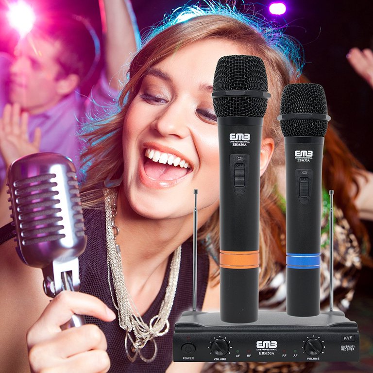 MicrocKing Wireless Microphone System, 8-Channels UHF Cordless Dynamic  Handheld Mics, Long Range 400ft, Auto Connect, Ideal for Karaoke Party  Wedding