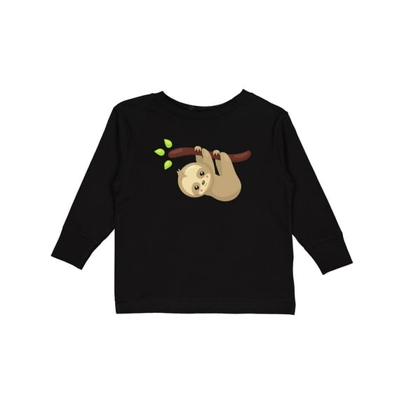 Inktastic Cute Sloth, Little Sloth, Baby Sloth, Lazy Sloth Boys or Girls Long Sleeve Toddler T-Shirt