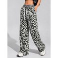 thumbnail image 7 of Mengpipi Women’s Leopard Print Wide Leg Pants High Waist Drawstring Palazzo Trousers with Slant Pockets S-2XL, 7 of 7