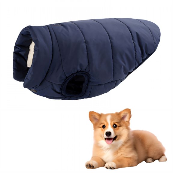 TELOLY 1Pcs Dog Winter Coat,Dog Clothes Medium Sized Dog,Puppy Clothes for Small Dogs Girl,Navy,M