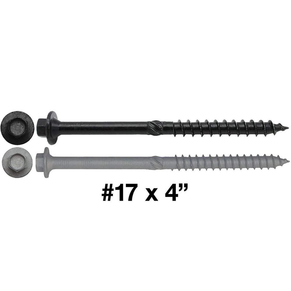 17 X 4" Heavy Duty Structural Wood Screws Exterior Coated Heavy Duty