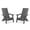 Dark Gray, variant on Carolayne Set of 2 Folding Adirondack Chairs, Weather Resistant HDPS Poly Outdoor Patio Seating, Blue