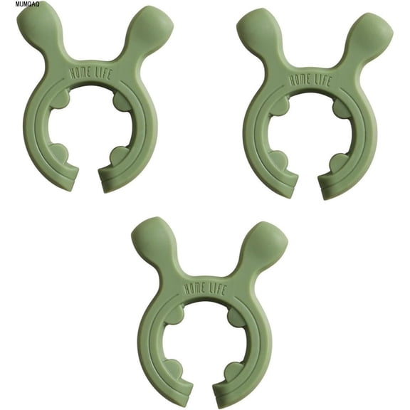 MUMQAQ 3 Pack Silicone Utensil Rest Clip-On Pot Handle Holder, Deer Antler Shape, Heat Resistant Spoon Rest & Boil Stopper