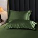 thumbnail image 1 of Nvzi 4 fundas de almohada de seda de doble cara. Suaves y agradables al tacto, brindan una sensación de lujo y confort. 48 x 74 cm (verde militar)., 1 of 5